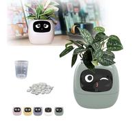 Plantagotchi - Ai Smart Planter,Smart Plant Pot,Ai Plant Pot,Plantogotchi Smart Interactive Plant Pot,AI Smart Flowerpots for Multiple Expressions,for Indoor Decoration (Green)