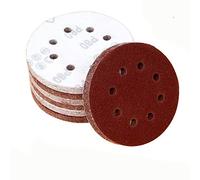 Plantar papel de arena, Paquete de 20 discos de lijado con gancho y bucle, 125 mm, 5 pulgadas, redondos, grano de ocho orificios, 40-800, rojo(400)