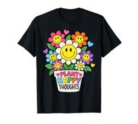 Plantar Pensamientos Felices Flores alegres Amante de Las Plantas Camiseta gráfica económica