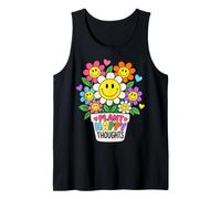 Plantar Pensamientos Felices Flores alegres Amante de Las Plantas Camiseta sin Mangas