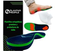 Plantar People - Plantillas ortopédicas de longitud completa con soportes de arco y almohadillas de silicona para el talón, metatarso y cojín para el talón para tratamiento de la fascitis plantar (XL)