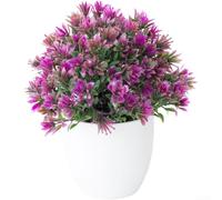 Plantas artificiales, 20 x 19 x 8,5 cm, arreglo floral de seda para decoración del hogar, plantas artificiales realistas en maceta, decoración de interiores de bajo mantenimiento, sala de estar