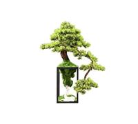 Plantas Artificiales Bonsái Artificial de pie con Estructura de Hierro, ciprés Falso, Ideal for Decorar el salón, la Entrada o el Mueble de la televisión.(Green)
