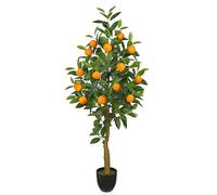 Plantas artificiales de 120 cm, gran naranjo artificial en maceta, para interiores y exteriores, decoración moderna, para baño, sala de estar, dormitorio, balcón