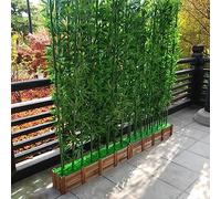 Plantas artificiales de bambú para jardín, patio, balcón y decoración del hogar, divisor, perfecto para oficina, hotel y espacios al aire libre, decoración de pared verde exuberante