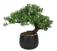 Plantas artificiales de enebro de árbol bonsái, plantas falsas para decoración de interiores con macetas de cerámica para el hogar, mesa, oficina, escritorio, baño, estante, dormitorio, sala de estar,