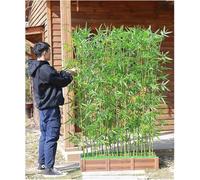 Plantas artificiales de hojas de bambú en maceta, 1.5 m de alto, vegetación decorativa sintética para decoración del hogar en interiores y exteriores, regalo ideal para inauguración de la casa
