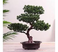 Plantas artificiales decorativas de bonsái artificiales, planta en maceta de pino de simulación, pequeña planta en maceta, mini planta verde artificial para interior/exterior, oficina en casa