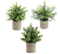 Plantas Artificiales en Maceta, Juego de 3 Mini Plantas Artificiales para Decorar el hogar y la Oficina: decoración de Mesa fácil de cuidar para el Escritorio, el salón y el balcón