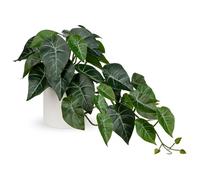 Plantas artificiales en macetas de cerámica, falsas hojas de taro, plantas decorativas, plantas artificiales como reales, plantas artificiales en macetas, plantas de interior artificiales para mesa,