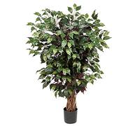 Plantas Artificiales Grandes Benjamini Ficus Árbol Decoración Interior Artificial para Decoración de Oficina Decoración de Dormitorio Decoración de Comedor Interior Rojo Verde 105 CM