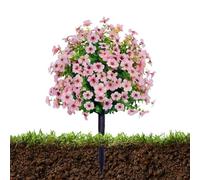Plantas artificiales para exteriores, 56 cm de alto, follaje resistente a los rayos UV, sin regar las hojas verdes, poste de tallo autónomo, característica de arbusto falso de temporada, acento para