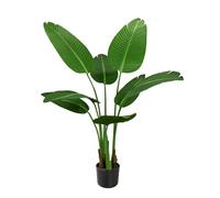 Plantas Artificiales, Planta Falsas de 120cm de Altura con 8 Pieza Banana Leaves, Maceta Negra, Hawaiian Tropic Palmera Artificial, Árboles Hogar Oficina Jardín Boda Decoración