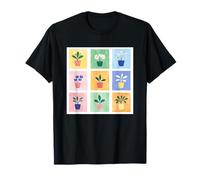 Plantas botánicas de interior en cuadrícula colorida Camiseta