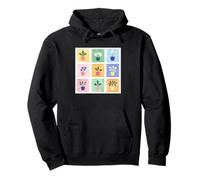 Plantas botánicas de interior en cuadrícula colorida Sudadera con Capucha