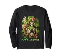Plantas Café Esqueleto Monstera Hongo Jardinero Cafeína Manga Larga