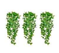 Plantas colgantes falsas (3 piezas) para decoración de habitación, guirnaldas de hiedra artificial para el hogar, dormitorio, sala de estar, cocina, oficina, pared, patio, estantería, interior