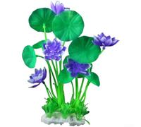 Plantas de acuario falsas, 7 unidades, flores artificiales de loto de polietileno, hierba de agua, decoración de peceras, plantas acuáticas tropicales, 22 cm (104A-2 morado)