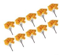 Plantas de árbol Sakura en miniatura para accesorios de jardín de hadas, adorno de casa de muñecas, suministros de paisajismo modelo de plástico, árbol dorado de 2.56 pulgadas, paquete de 10 (árbol