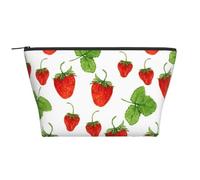 Plantas De Fresa Fruta Impresión Blanca, Bolsa de artículos de tocador Bolsa de Maquillaje Bolsa de cosméticos Bolsa de artículos de tocador de Viaje portátil