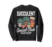 Plantas de jardinería de cactus divertidas del club social suculentas Sudadera