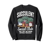 Plantas de jardinería de cactus divertidas del club social suculentas Sudadera