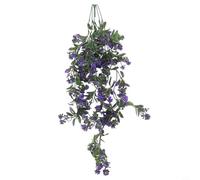 Plantas de rosas verdes artificiales colgantes de imitación, 2 piezas con mimbre, perfectas para cortinas decorativas en hogares, jardines, paredes, techos y eventos (morado)