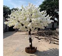 Plantas Decorativas Artificial Cerezo De Simulación Blanca, Árboles De Flores Artificiales, Gran Decoración Interior De Boda, Planificador Falso, Paisajismo Interior, Árbol Falso(Round,H250W250cm)