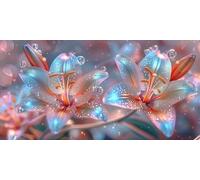 Plantas Diamond Art Kits para Adulto, 5D Diamate Painting Kits,DIY Diamond Embroidery Kit, Bordado Decoración Craft Pared Del Hogar Abstracto, Pintura al óleo, Resina, Artesanía Gotas agua 1J-289