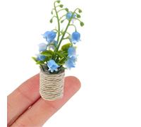 Plantas en maceta de jacinto azul en miniatura - Canasta de flores artificiales a escala 1:12 para decoración de casa de muñecas, jardín de hadas, micropaisaje, decoración del hogar, exhibición