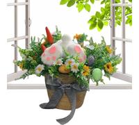 Plantas En Maceta De Pascua con Huevos Y Conejito - Suministros De Fiesta De Peluche Realistas | Centro de Mesa de Pascua - para Acción de Gracias Fiesta Oficinas Hogar Escritorio Escuela