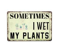 Plantas En Macetas De Colores Claros, A Veces Mojo Mis Plantas Letrero De Estaño Retro Pared Muestra Placa Vintage Carteles De Pared De Metal para Pub Hogar Garaje