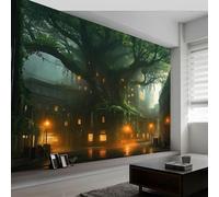 Plantas Fantásticas Árboles Gigantes Hiedra Papel pintado fotográfico tejido no tejido 250 x 175 cm murales decorativos modernos para pared Verde, póster de pared para habitación infantil y salón