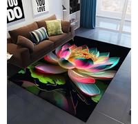 Plantas Flores 3D Impreso Moquetas Antideslizante Alfombra Área,3D Ilusión Óptica Alfombras Suave Franela Alfombra De Suelo Salón Dormitorio Throw Runner Rugs Perfil Bajo Alfombrillas P /5726633570982