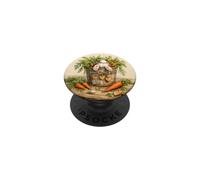 Plantas Jardinero Botánico Floral Divertido Conejo Kawaii Zanahoria PopSockets PopGrip Adhesivo