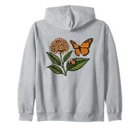 Plantas nativas Monarca Mariposa Milkweed Wild Garden Graphic Sudadera con Capucha