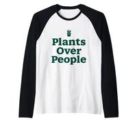 Plantas sobre Personas Jardinero gráfico Amante de Las Plantas Camiseta Manga Raglan