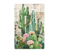 Plantas Suculentas, Linda Hojalata De Cactus Pintura De Hojalata Placa Divertida Letrero De Estaño Vintage Metal Cartel para Jardín Cerveza Bar 20X30Cm