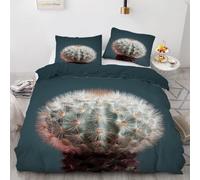 Plantas Tropicales Funda Nórdica Cama 135/150 Cactus Juego de Funda de Edredón Microfibra 240x220 cm y Fundas de Almohada 50x75 cm Muy Suave y Transpirable