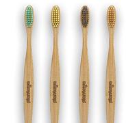 PLANTAWA Cepillos de Dientes de Bambú, Cepillos de Dientes de Carbón de Cerdas Suaves, Madera de Bambú, ecológicos, biodegradables y naturales (4)