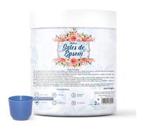 Plantawa Sales de Epsom 2KG | Sales de Baño con Sulfato de Magnesio para Relajación Muscular | Aromaterapia Relajante, Baño Relajante y Espumoso, Sueño Reparador 100% Natural