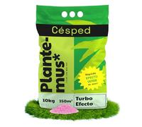 PLANTEMUS Abono Césped Efecto Verde Turbo para 350 m² Microcristales Ultrasolubles | Verde Intenso 7-9 Días, Fertilizante Nitrogenado - Tecnología Alemana 10 KG