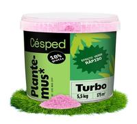 PLANTEMUS Fertilizante Césped Verde Efecto Turbo - Nitrogenado, Verde en 15 días, Abono de Microcristales Ultrasolubles, Tecnología Alemana, 5.5 KG, 175 m²