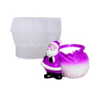 Planter Mold - 3D Silicone Christmas Santa Cement Casting Mould Festive Decoration Making, Holiday Crafting and Candy Container Designing with Reusable Flexible Pouring Function, DIY for Party