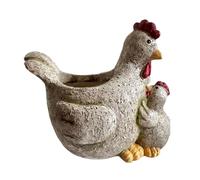 Planter Pot - Cute Animal Pot For Indoor Plants | 8.27x7.09x7.09 Inches Cartoon Parent-Child Chicken Flowerpot, Chicken Statue Bonsai Plant Holder For Garden