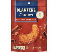 PLANTERS Snacks de fiesta de anacardos de canela y azúcar morena bolsa de 5 onzas
