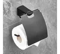 Plantex Portarrollos de Papel higiénico de Aluminio para baño, Lavabo, Accesorios de baño (974, Negro)