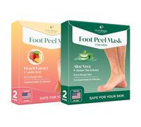 PLANTIFIQUE Calcetines Exfoliantes para Hombres - Mascarilla Peeling Quita Callos para Pies Secos y Agrietados - 2 Pares & Mascarilla Pies Peeling con Melocotón - Calcetines Exfoliantes - 2 Pares