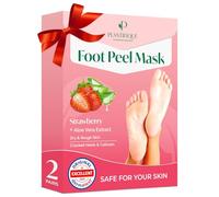 PLANTIFIQUE Mascarilla Exfoliante Pies con Fresa - 2 Pares de Calcetines de Peeling - Cuidado Pies, Elimina Durezas y Callos - Foot Mask