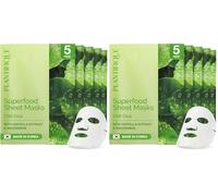 PLANTIFIQUE Mascarilla Facial Coreana - 5 Unidades con Centella Asiática, Niacinamida y Ácido Hialurónico - Hidratante y Calmantes - Korean Daily Face Mask (Paquete de 2)